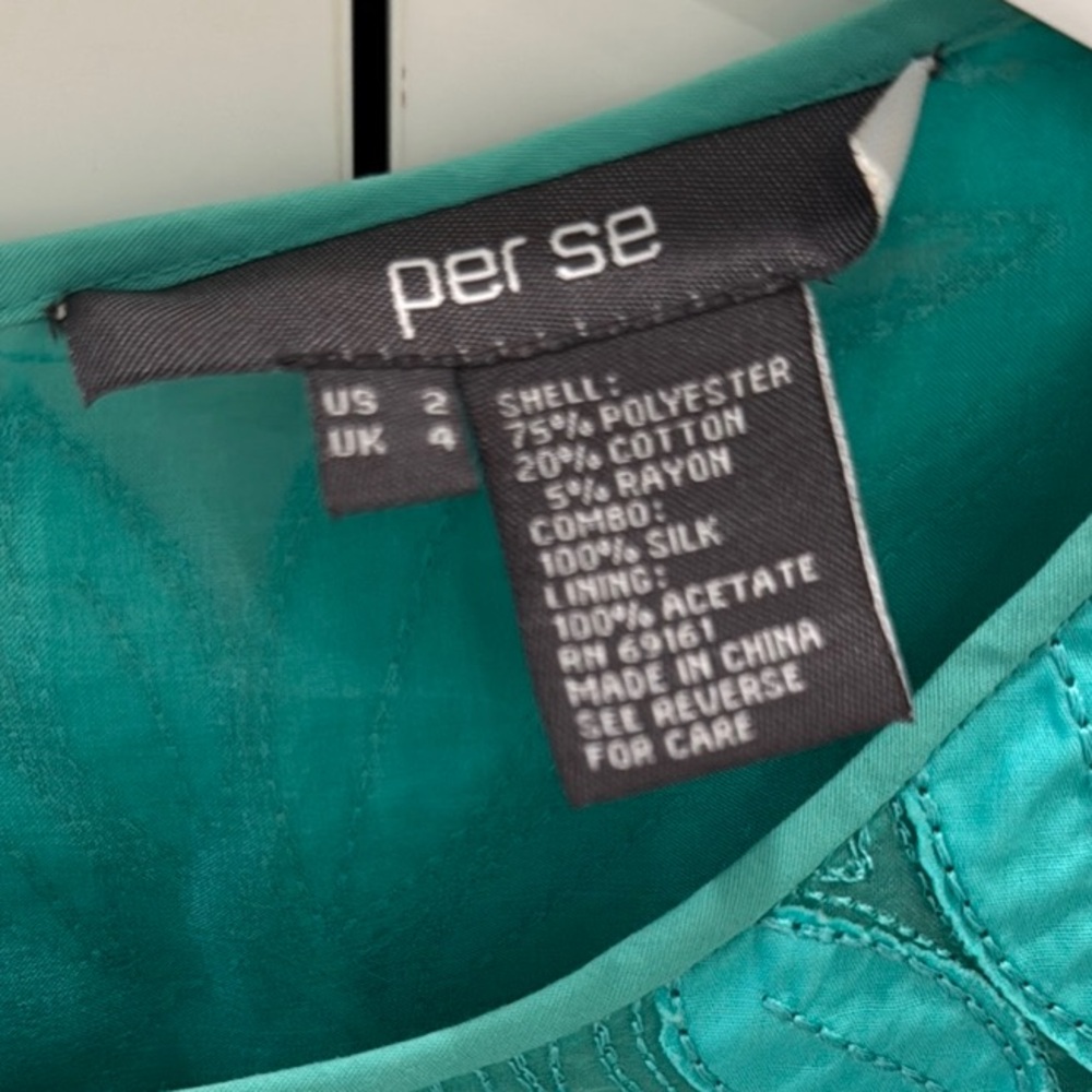 Elegant Per Se Teal Lace Dress - Size 2 - Picture 7 of 7
